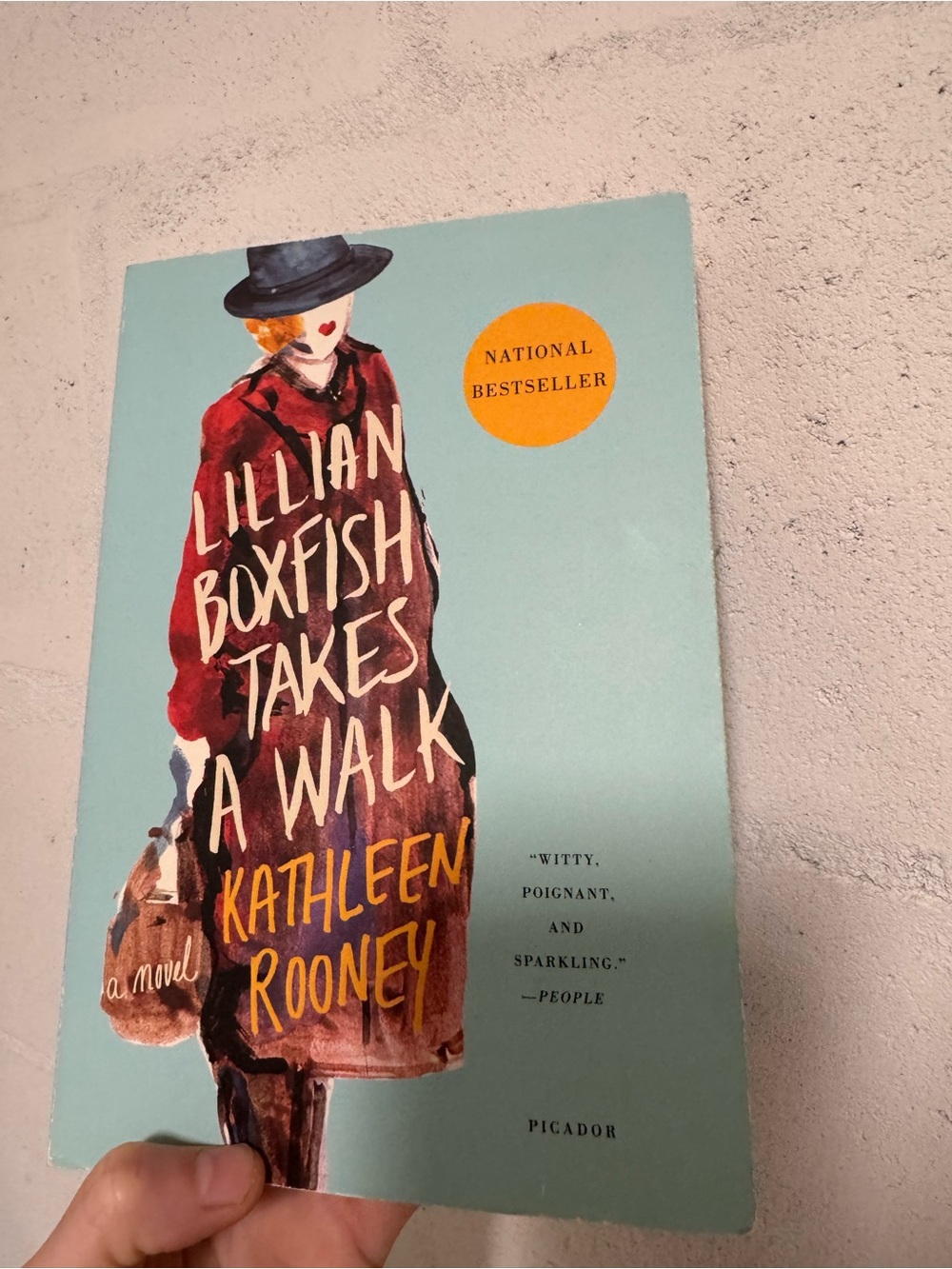 Kathleen Rooney "Lillian Boxfish Takes a Walk" Paperback Book - Teal Cover
